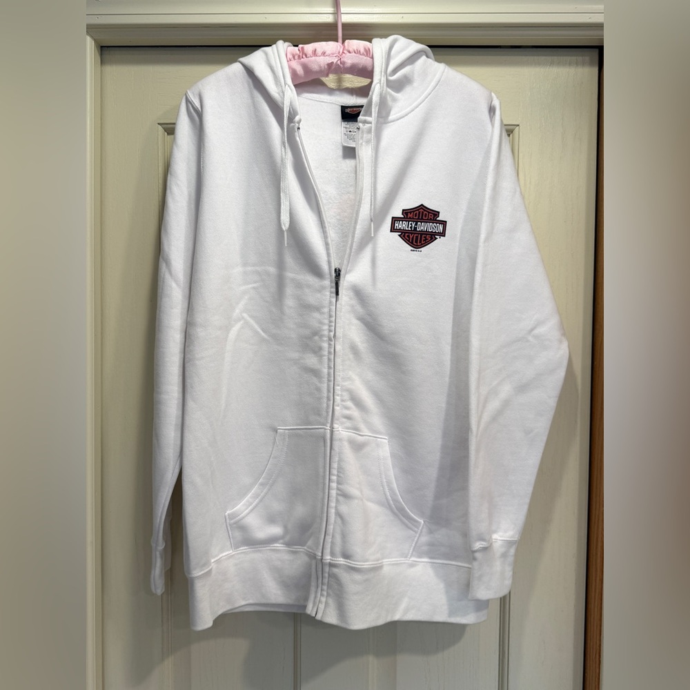 Harley-Davidson White Hoodie with Winged Logo - Picture 5 of 6